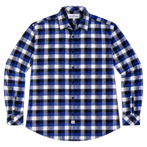 Cobalt Monotone Check Button-Down
